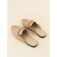 thumbnail image 3 of Metal Decor Flat Mules  Elegant Apricot-colored Solid Color Mule High Heels  Made Of Pure Metal, 3 of 7