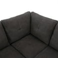 thumbnail image 3 of Aukfa 3 Piece L-shape Sectional Sofa Couch w/ Storage Ottoman for Living Room, 2 Pillows, Dark Brown, 3 of 10