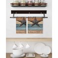 thumbnail image 3 of Texas Star Vintage Kitchen Dish Towels for Drying Dishes Set of 4, Berry Navy Blue Brown Wooden Waffle Weave Microfiber Hand Tea Bathroom Towels Quick Dry & Absorbent Towel 15.7x23.6, 3 of 7