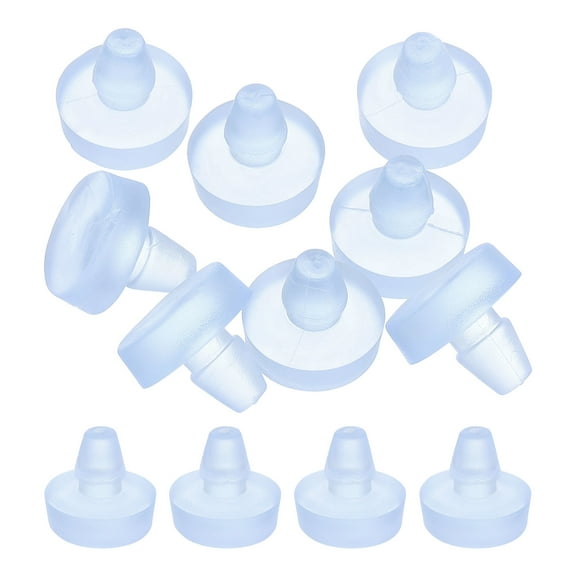 12Pack 6.5mm/0.26" Large Base Table Top Bumpers with Stem Fit 1/4Inch, Clear
