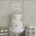 thumbnail image 3 of Decoraciones para Pastel Hazyore 6 piezas Acrílico Plateado Feliz Cumpleaños, 3 of 9