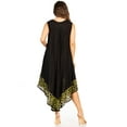 thumbnail image 2 of Sakkas Batik Flower Caftan Tank Dress / Cover Up - Black / Yellow - One Size, 2 of 5