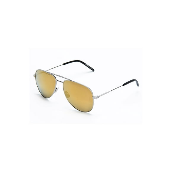 Saint Laurent Unisex Classic11 Metal Frame Sunglasses In Yellow And Silver