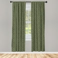 thumbnail image 4 of Ambesonne Bohemian Window Curtains, Watercolor Triangular Art, Each 28" W x 84" L, Dark Green Emerald, 4 of 4