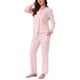 thumbnail image 4 of Conjuntos de Pijamas para Mujeres con Encaje, Manga Larga, Botones, Pantalones de Dormir con Cintura Elástica y Bolsillos, L Rosa, 4 of 6