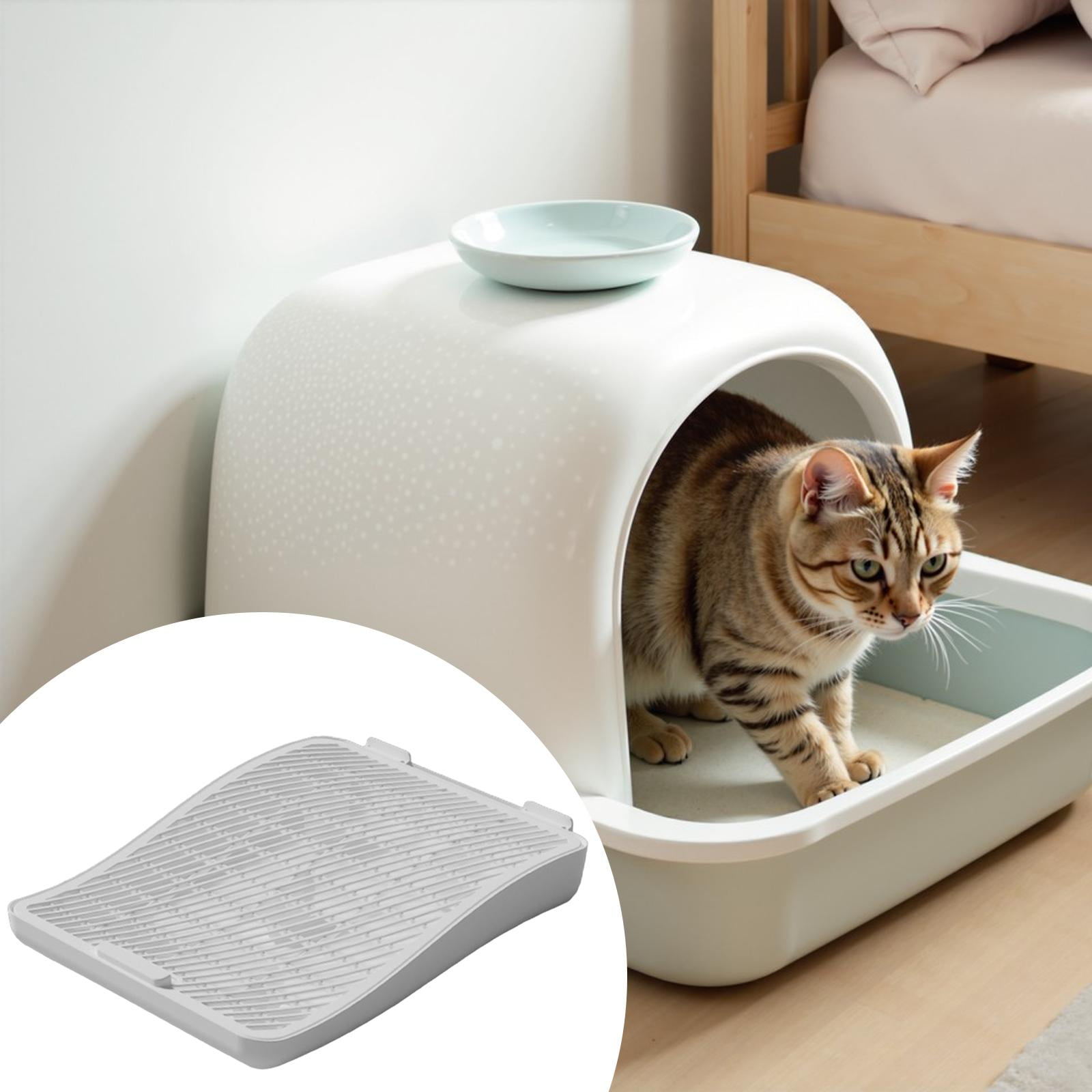 Bvdfgk Anti Slip Cat Litter Mat PP Trapping Pad Double Layer for Cat Litter Box Cabinet White