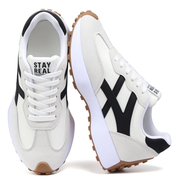 Knivor Lace Up Retro Fashion Sneakers for Women Color Block Low Top Casual Sneakers Non Slip Platform Sole Lightweight Flat Everyday Casual Shoes