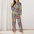 thumbnail image 2 of Fotbe Cute Nautical Conjunto de Pijama de Manga Larga para Mujer con Estampado, Ropa de Dormir de 2 Piezas, Conjunto de Casa Suave y Cómodo con Bolsillos-Medium, 2 of 7