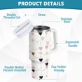 thumbnail image 4 of 30 oz Tumbler With Handle Stainless Steel Insulated Tumbler With Lid for Car Cup Holder Hearts and String Garland, 4 of 9