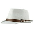thumbnail image 2 of Womens Mens Panama Hat LSQii Casual Retro Pure Color Sun Cap UV Protect Cooling or Beach, Travel and Everyday White Summer Roll Up Wide Short Straw Fedora Hat, 2 of 2