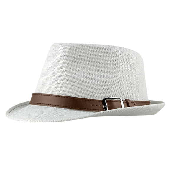 Outfmvch Beanie For Women Hat Unisex Summer Straw Structured Packable Sun Summer Beach Hat Cuban Trilby Hat Winter Hat White One Size