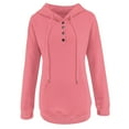 thumbnail image 5 of Women's Cute Pullover Hoodie Oversized Long Sleeve Button Detail Trendy Finger Cover, 5 of 6