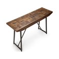 thumbnail image 4 of Walden Brown Wood Parquet Top with Dark Gray Iron Base Sofa Table, 4 of 5