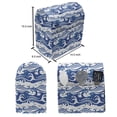 thumbnail image 5 of Blue and White Lounger Chair Bag, Stormy Ocean with Swirling Waves and Flying Seagulls in Abstract Style, High Capacity Storage with Handle Container, Lounger Size, Blue and White, by Ambesonne, 5 of 5