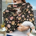 thumbnail image 3 of Renewold Brown Cow Floral Stretchy Baby Car Seat Cover for Baby, Nursing Breastfeeding Covers,Shopping Cart/High Chair/Stroller Covers,Infinity Scarf,Car Seat Canopies, 3 of 7