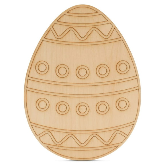 Boho Wooden Eggs for Easter Crafts, 5-Inch, 1/8 Inch Thick Wood Cutouts, Pack of 5 for Basket Stuffers/Ornaments, by Woodpeckers