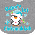 thumbnail image 4 of Inktastic Baby's 1st Chrismukkah with Cute Baby Penguin and Snowflakes Boys or Girls Baby Bib, 4 of 4