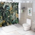 thumbnail image 7 of Orinice &nbsp;Tropical Palm Leaf Shower Curtain Set Gold Abstract Banana Leaf Sage Green Fabric Shower Curtain with Hook Natural Plant Set, 36x72, 7 of 7