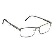Equate Men's Rectangular Reading Glasses with Case, Gunmetal, +1.50