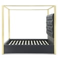 thumbnail image 5 of Rollie Canopy Vegan Leather Upholstered Queen Bed Frame In Black, 5 of 7
