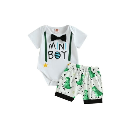 

Shuttle tree Summer Newborn Baby Boy Clothes Set Infant Short Sleeve Romper Tops Shorts 2PCS Outfits