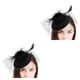thumbnail image 3 of Sombrero Tocado Minnieouse para Mujer Velo de Malla de Flores Negro 2Conjunto, 3 of 6