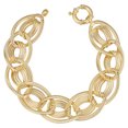 thumbnail image 1 of 14k Yellow Gold Fancy Oval Link Womens Bracelet, 7.75", 1 of 3