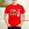 thumbnail image 2 of Huowey Boys T Shirt Top Casual Solid Color Short Sleeve Excavator Graphic T Shirt Suitable For Play And Everyday Wear Tee Tops,Red,3-4 Years, 2 of 4