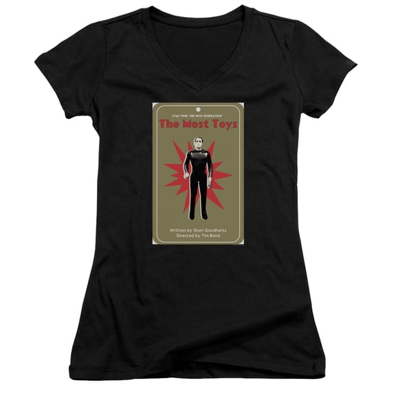 Star Trek Tng Season 3 Episode 22 Junior Women's V-Neck T-Shirt Black