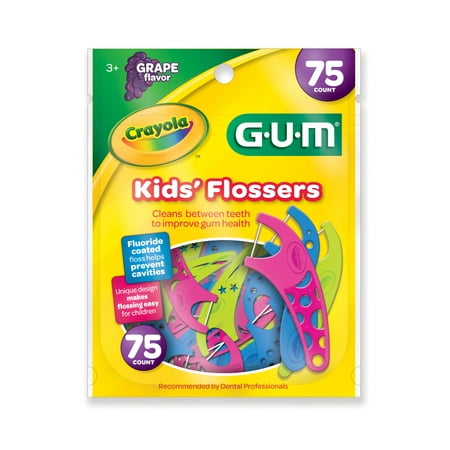 GUM Crayola Kids' Flossers, 75 ct (Best Gum For Braces)