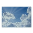 thumbnail image 1 of Landscape Cutting Board, Sun Rays Breaking Through the Clouds Atmosphere Nature Scenery Picture, Decorative Tempered Glass Cutting and Serving Board, Small Size, Blue White, by Ambesonne, 1 of 1