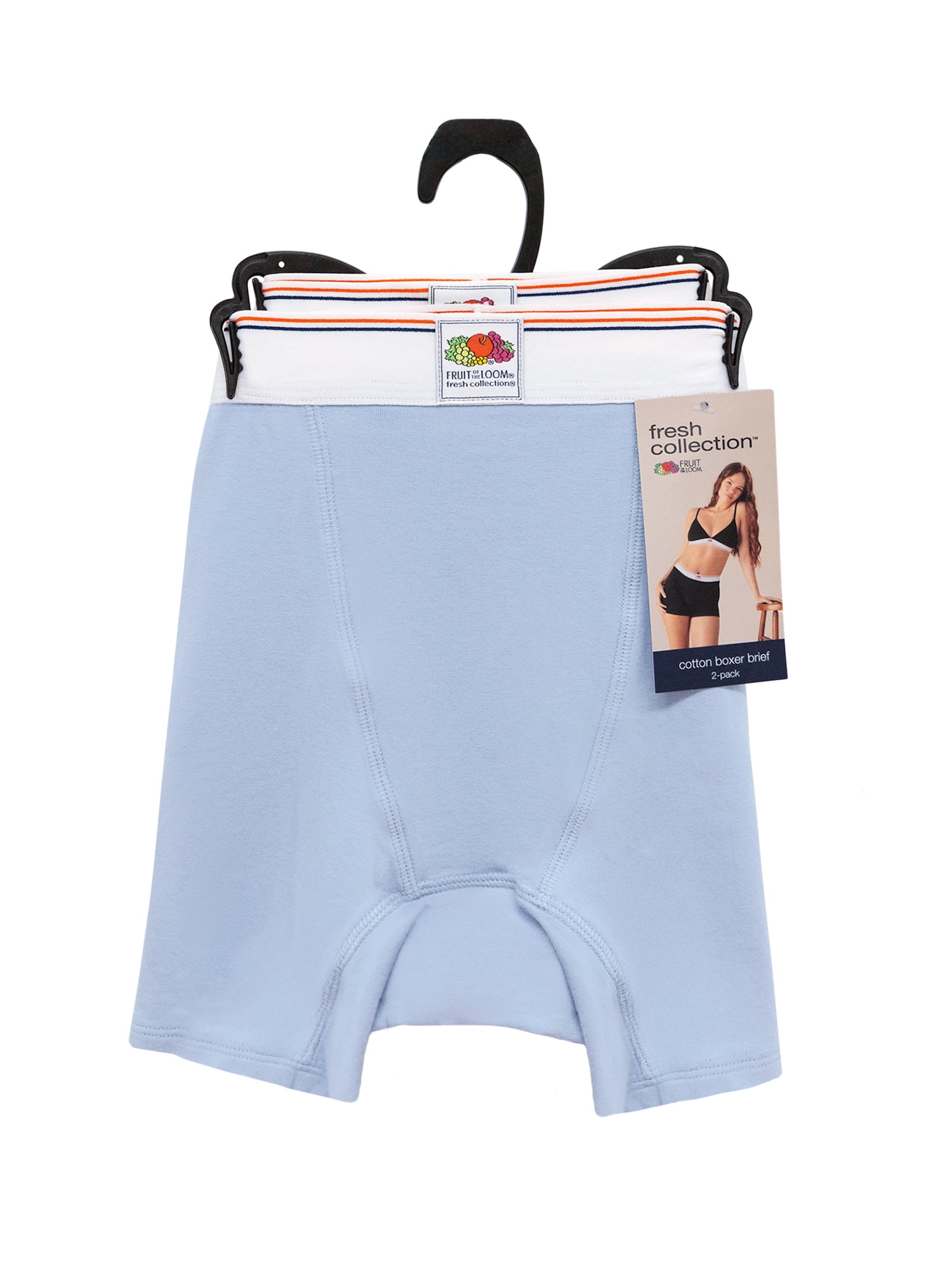 fresh collection by Fruit of the Loom Women's Cotton Boxer Brief 2-pack