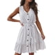 thumbnail image 1 of Vestido sexy para mujer sin mangas con cuello en V y lunares con botones en la parte delantera y cinturón Fridja  nalpqowj4768, 1 of 9