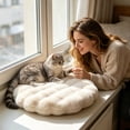 thumbnail image 5 of Plush Bubble Pet Bed Mat, Warm Round Calming Cushion for Indoor Cats and Small Dogs, Soft Orthopedic Sleeping Mattress for Crate Sofa Car Seat, Washable Cozy Lounge Fleece Pad, 5 of 6