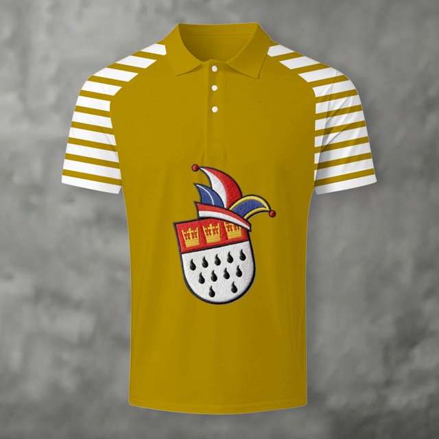 Adult Mens Polo Shirt Short Sleeve Button Polo Tees Lightweight Gold Men's T-Shirts