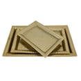 thumbnail image 1 of Juego de bandejas Benzara Nancy de 3 piezas rectangulares de metal dorado, 1 of 6