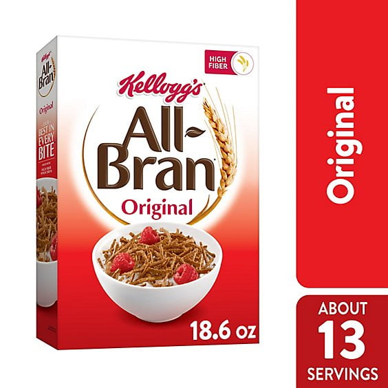 2 Pack All-Bran Breakfast Cereal 8 Vitamins and Minerals Original - 18.6 Oz