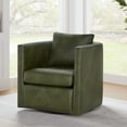 thumbnail image 2 of Comfort Pointe Sheldon Fern Green Faux Leather Swivel Barrel Chair, 2 of 12