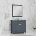thumbnail image 2 of Alya Bath Norwalk 36" Solid Wood Vanity with Carrera Marble Top in Gray, 2 of 6