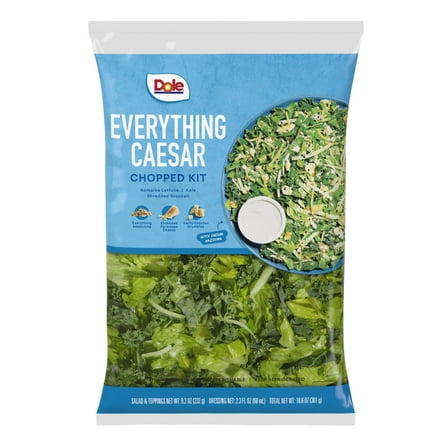 Dole Everything Caesar Chopped Salad Kit, 10.6 oz Bag, Fresh