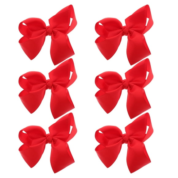 CIMAXIC christmas small hair clip 6pcs Christmas Bows For Girls Mini Red Bows Hair Bow Toddler Red Bow Red Hair Bows For Toddler Girls Kids Hair Accessories For Girls Bow Hair Ties Toddler