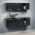 thumbnail image 5 of Prepac Coal Harbor Modern Wall Mounted Hutch, Black, 5 of 7