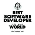 thumbnail image 3 of CafePress - The Best In The World Software Developer Greeting - Greeting Card, Blank Inside Glossy, 3 of 3