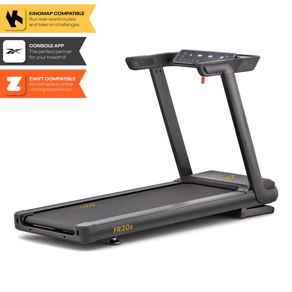 Reebok FR30z Floatride Treadmill - Black with Incline, Bluetooth, Walking or Running, 4 HP, 12.4 MPH, 330 lb. Capacity