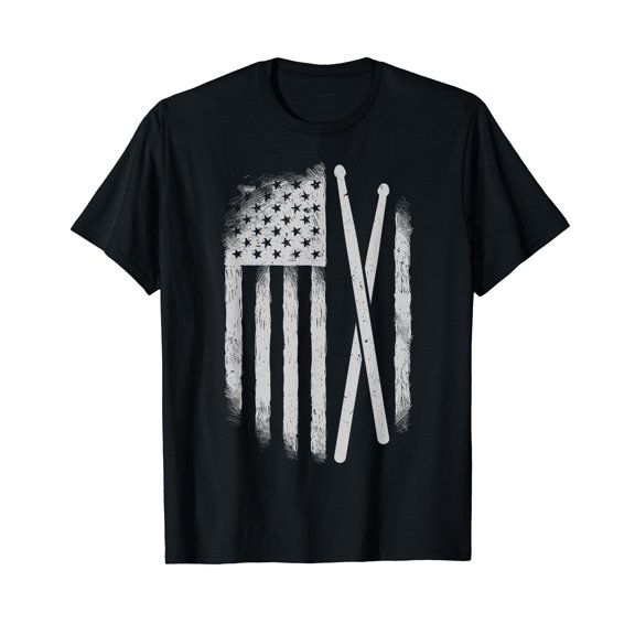American Flag Drumsticks USA Drummers Vintage Drum Sticks T-Shirt