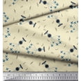 thumbnail image 3 of Soimoi Poly Georgette Fabric Airplane,Guitar Wire & Notes Musical Instrument Print Sewing Fabric Yard 42 Inch Wide, 3 of 3