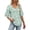 A646 Light Blue, variant on Blouse for Women V-Neck Layered Ruffle Short Sleeve Tropical Monstera Leaf Print Loose Fit Casual Summer Beach Style Breathable Chiffon Top