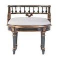 thumbnail image 3 of Beaumont Lane Traditional 22.5"W Oval Upholstered Vanity Seat in Blue, 3 of 8
