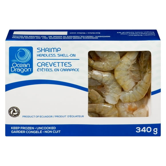 Ocean Dragon Crevettes étêtées, en carapace 340g