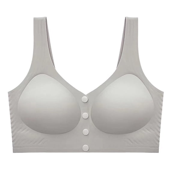 Ohufall Seamless Bra for Women Front Fastening Solid Color Bra Comfortable Everyday Underwear 90D-105D